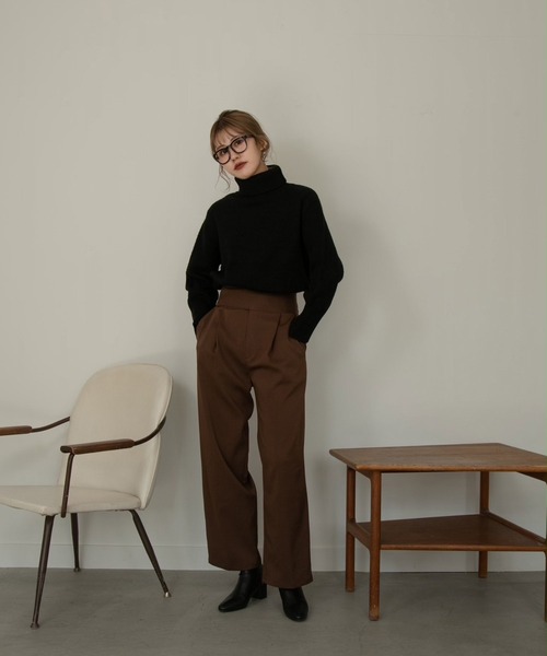 Amiur(エミレ)の「high neck chewy knit(ニット/セーター・レディース・ベージュ/ブラウン/ブラック・FREE)」の19枚目の写真