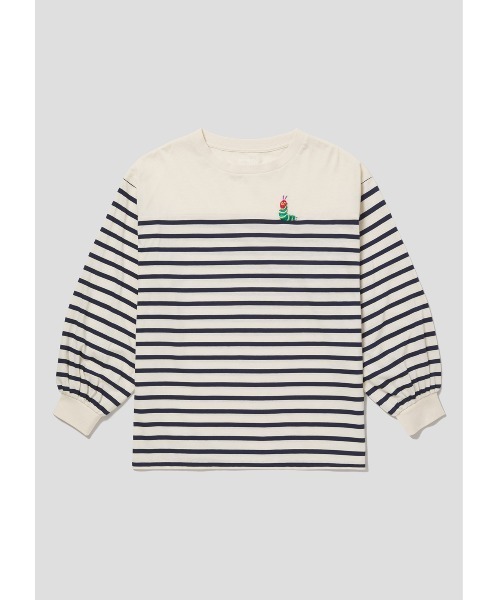 Design Tshirts Store graniph（デザイン　ティーシャツ　ストア　グラニフ）の「スタンド(エリック カール)｜コラボボーダー長袖Tシャツ（Tシャツ/カットソー・レディース・ナチュラル・FREE）」の6枚目の写真