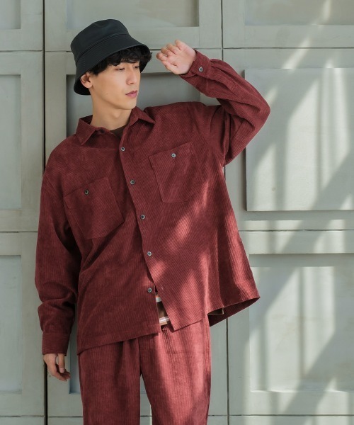 SIDEWAY STANCE（サイドウェイスタンス）の「【SIDEWAY STANCE】コーデュロイ ワイド ワークシャツ（シャツ/ブラウス・メンズ・ベージュ/カーキ/バーガンディー/ホワイト/ブルー・LARGE/MEDIUM）」の18枚目の写真