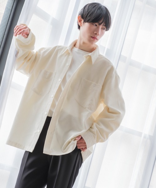 SIDEWAY STANCE（サイドウェイスタンス）の「【SIDEWAY STANCE】コーデュロイ ワイド ワークシャツ（シャツ/ブラウス・メンズ・ベージュ/カーキ/バーガンディー/ホワイト/ブルー・LARGE/MEDIUM）」の15枚目の写真