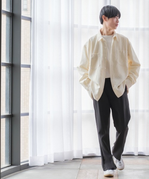 SIDEWAY STANCE（サイドウェイスタンス）の「【SIDEWAY STANCE】コーデュロイ ワイド ワークシャツ（シャツ/ブラウス・メンズ・ベージュ/カーキ/バーガンディー/ホワイト/ブルー・LARGE/MEDIUM）」の11枚目の写真