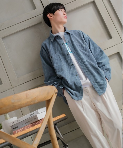 SIDEWAY STANCE（サイドウェイスタンス）の「【SIDEWAY STANCE】コーデュロイ ワイド ワークシャツ（シャツ/ブラウス・メンズ・ベージュ/カーキ/バーガンディー/ホワイト/ブルー・LARGE/MEDIUM）」の9枚目の写真