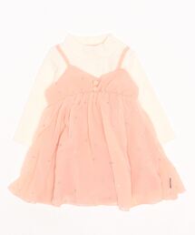 ガーゼ裏毛裏起毛ラメシフォンワンピ