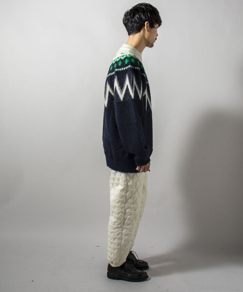 GLOSTER（グロスター）の「【unlume/アンルーム】PHILIPPE モヘヤプルオーバーニット（ニット/セーター・メンズ・ブラック/ネイビー・MEDIUM/LARGE）」の13枚目の写真