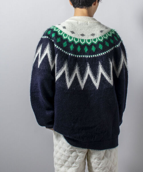 GLOSTER（グロスター）の「【unlume/アンルーム】PHILIPPE モヘヤプルオーバーニット（ニット/セーター・メンズ・ブラック/ネイビー・MEDIUM/LARGE）」の14枚目の写真