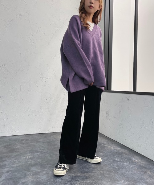 apres jour mignon(アプレジュールミニョン)の「センターシームベロアパンツ【ZOZOTOWN限定アイテム】(その他パンツ・レディース・ダークブルー/パープル/ブラック・X-LARGE/SMALL/MEDIUM)」の17枚目の写真