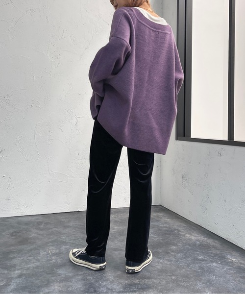 apres jour mignon(アプレジュールミニョン)の「センターシームベロアパンツ【ZOZOTOWN限定アイテム】(その他パンツ・レディース・ダークブルー/パープル/ブラック・X-LARGE/SMALL/MEDIUM)」の10枚目の写真