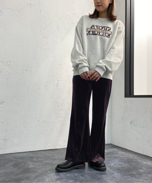 apres jour mignon(アプレジュールミニョン)の「センターシームベロアパンツ【ZOZOTOWN限定アイテム】(その他パンツ・レディース・ダークブルー/パープル/ブラック・X-LARGE/SMALL/MEDIUM)」の6枚目の写真