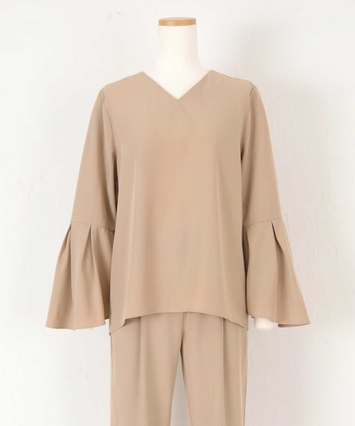 UR'S（ユアーズ）の「ﾌﾚｱｽﾘｰﾌﾞﾄｯﾌﾟｽ×ﾃｰﾊﾟｰﾄﾞﾊﾟﾝﾂ（セットアップ・レディース・ブラック/ネイビー/グリーン/ベージュ・S/M/L）」の18枚目の写真