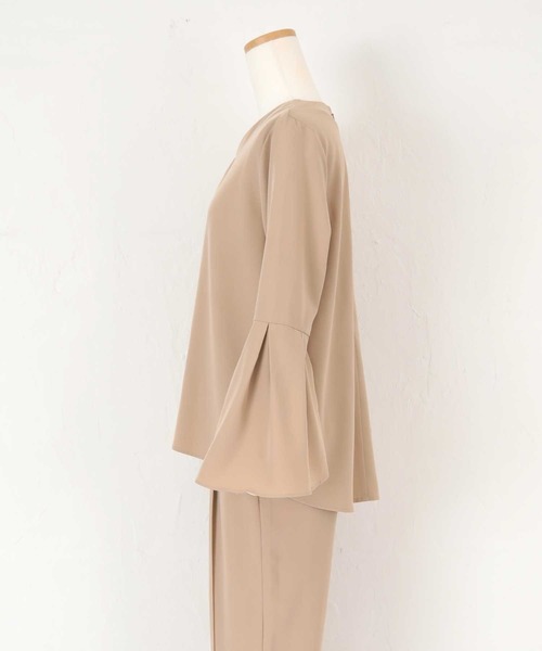 UR'S（ユアーズ）の「ﾌﾚｱｽﾘｰﾌﾞﾄｯﾌﾟｽ×ﾃｰﾊﾟｰﾄﾞﾊﾟﾝﾂ（セットアップ・レディース・ブラック/ネイビー/グリーン/ベージュ・S/M/L）」の19枚目の写真