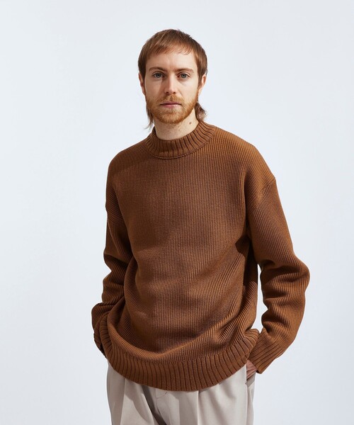 UNITED ARROWS 3G プルオーバー ニット ブラウン ウール 厚手 セール】ウールクルーニットプルオーバー（ニット/セーター）｜UNITED