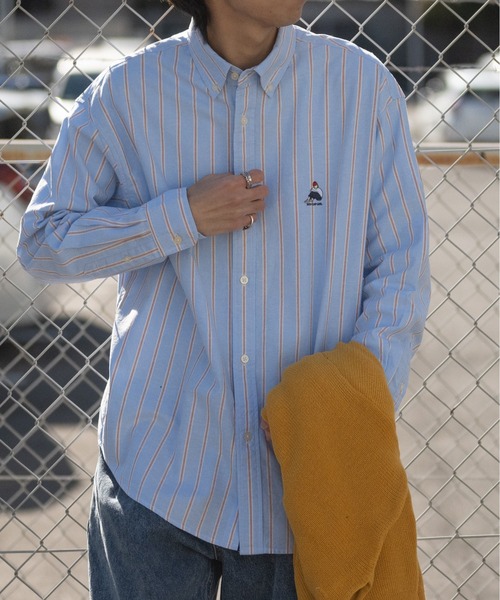 Red Cap Girl(レッドキャプガール)の「【a-r】〔Red Cap Girl/レッドキャップガール〕オックス/ミニチェック ワンポイント刺繍 SITTING GIRL BD オーバーサイズシャツ 長袖(シャツ/ブラウス・メンズ・イエロー系その他/サックスブルー/ホワイト/マルチ/イエロー/ライトグリーン/その他/サックスブルー系/ライトグリーン系/その他2/ホワイト系その他/ブラック系その他/グリーン/ブラック系その他2/マスタード/ネイビー系1/ネイビー系2/サックスブルー系1/ネイビー/その他4/ライトグリーン系2/サックスブルー系3/ホワイト系その他2/サックスブルー系2/ネイビー系3/その他3・LARGE/MEDIUM)」の15枚目の写真