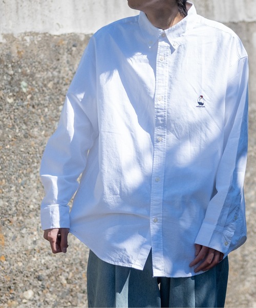 Red Cap Girl(レッドキャプガール)の「【a-r】〔Red Cap Girl/レッドキャップガール〕オックス/ミニチェック ワンポイント刺繍 SITTING GIRL BD オーバーサイズシャツ 長袖(シャツ/ブラウス・メンズ・イエロー系その他/サックスブルー/ホワイト/マルチ/イエロー/ライトグリーン/その他/サックスブルー系/ライトグリーン系/その他2/ホワイト系その他/ブラック系その他/グリーン/ブラック系その他2/マスタード/ネイビー系1/ネイビー系2/サックスブルー系1/ネイビー/その他4/ライトグリーン系2/サックスブルー系3/ホワイト系その他2/サックスブルー系2/ネイビー系3/その他3・LARGE/MEDIUM)」の2枚目の写真