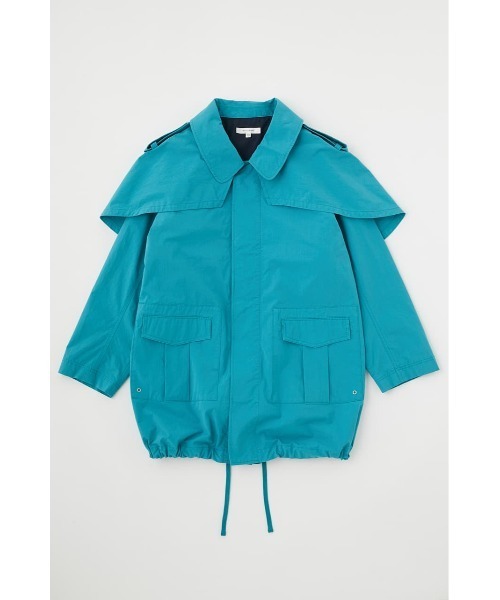 MOUSSY（マウジー）の「UTILITY CAPE ジャケット（ミリタリージャケット・レディース・カーキ/ターコイズブルー/アイボリー・FREE）」の15枚目の写真
