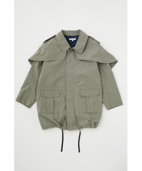 MOUSSY（マウジー）の「UTILITY CAPE ジャケット（ミリタリージャケット・レディース・カーキ/ターコイズブルー/アイボリー・FREE）」の12枚目の写真