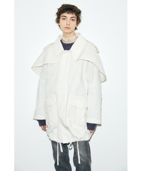 MOUSSY（マウジー）の「UTILITY CAPE ジャケット（ミリタリージャケット・レディース・カーキ/ターコイズブルー/アイボリー・FREE）」の20枚目の写真