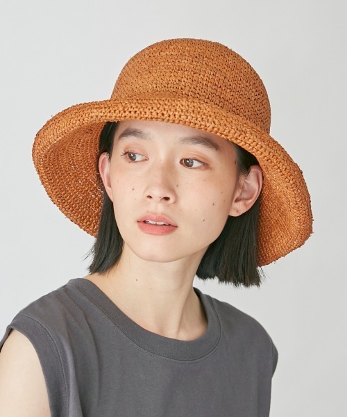 OVERRIDE（オーバーライド）の「OVERRIDE RAFFIA KOMA PLAIN SAILOUR（ハット・レディース・ブラウン/ナチュラル・M/57.5cm）」の17枚目の写真