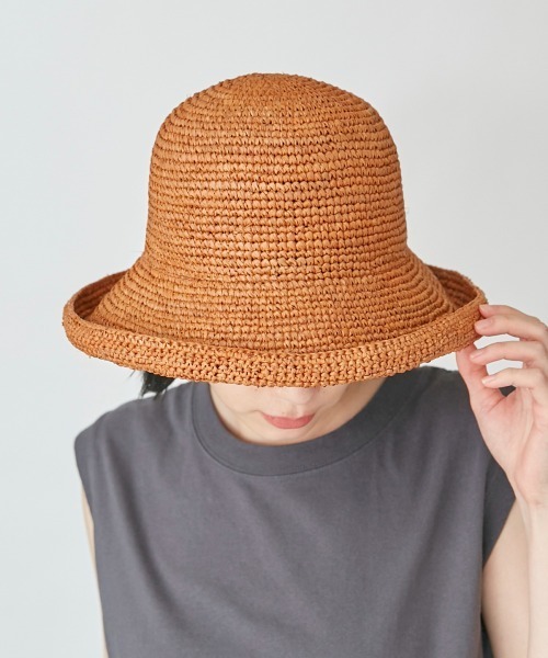 OVERRIDE（オーバーライド）の「OVERRIDE RAFFIA KOMA PLAIN SAILOUR（ハット・レディース・ブラウン/ナチュラル・M/57.5cm）」の16枚目の写真