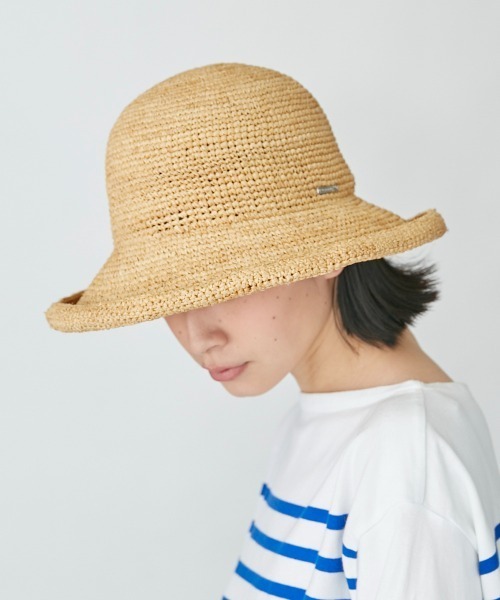OVERRIDE（オーバーライド）の「OVERRIDE RAFFIA KOMA PLAIN SAILOUR（ハット・レディース・ブラウン/ナチュラル・M/57.5cm）」の11枚目の写真