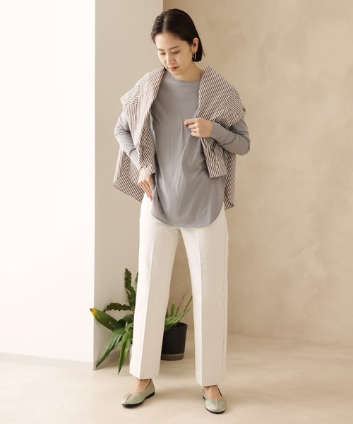 SALON adam et rope'（サロン アダム エ ロペ）の「クルーネックロングスリーブジャージーカットソー（Tシャツ/カットソー・レディース・ブラック/グレー/ホワイト・FREE）」の12枚目の写真