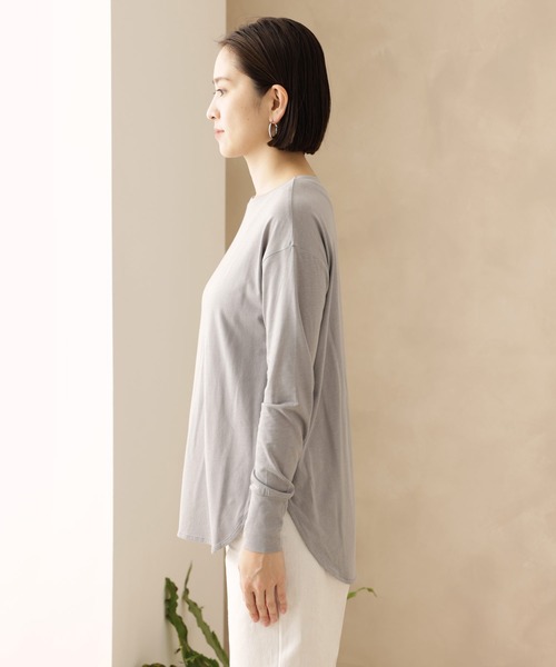 SALON adam et rope'（サロン アダム エ ロペ）の「クルーネックロングスリーブジャージーカットソー（Tシャツ/カットソー・レディース・ブラック/グレー/ホワイト・FREE）」の9枚目の写真