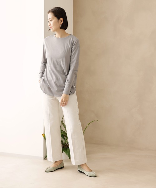 SALON adam et rope'（サロン アダム エ ロペ）の「クルーネックロングスリーブジャージーカットソー（Tシャツ/カットソー・レディース・ブラック/グレー/ホワイト・FREE）」の15枚目の写真