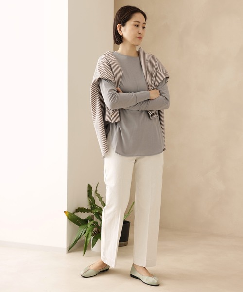 SALON adam et rope'（サロン アダム エ ロペ）の「クルーネックロングスリーブジャージーカットソー（Tシャツ/カットソー・レディース・ブラック/グレー/ホワイト・FREE）」の18枚目の写真