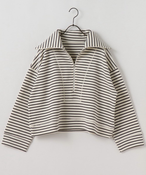 frames RAY CASSIN（フレームスレイカズン）の「WEB限定 ハーフジップセーラーカラーカットソー（Tシャツ/カットソー・レディース・オフホワイト/イエロー/キナリ・FREE）」の16枚目の写真