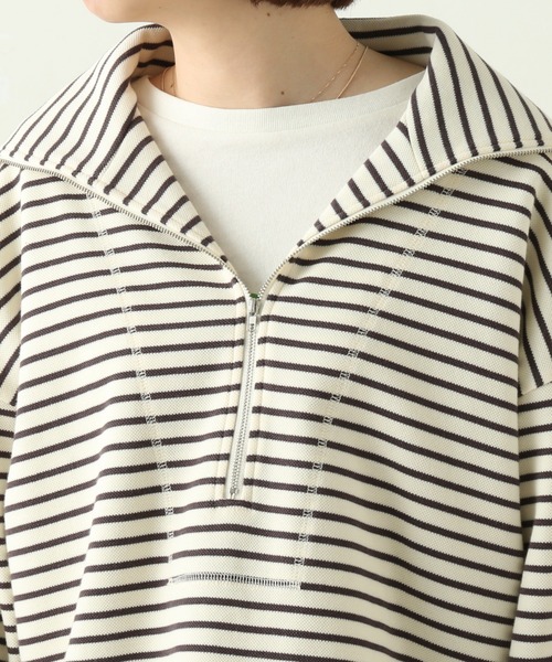 frames RAY CASSIN（フレームスレイカズン）の「WEB限定 ハーフジップセーラーカラーカットソー（Tシャツ/カットソー・レディース・オフホワイト/イエロー/キナリ・FREE）」の5枚目の写真