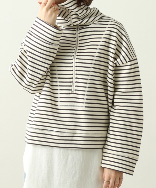 frames RAY CASSIN（フレームスレイカズン）の「WEB限定 ハーフジップセーラーカラーカットソー（Tシャツ/カットソー・レディース・オフホワイト/イエロー/キナリ・FREE）」の15枚目の写真