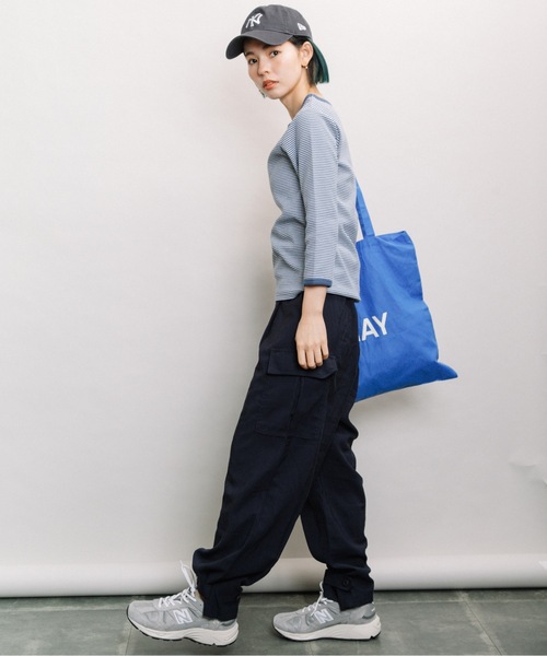 refinedworks（リファインドワークス）の「RTツイル裾タブパンツ（その他パンツ・レディース・ネイビー/ベージュ/カーキ・FREE）」の20枚目の写真