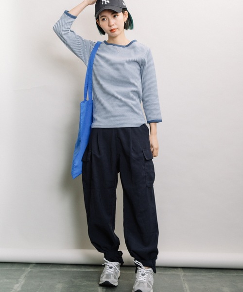 refinedworks（リファインドワークス）の「RTツイル裾タブパンツ（その他パンツ・レディース・ネイビー/ベージュ/カーキ・FREE）」の21枚目の写真