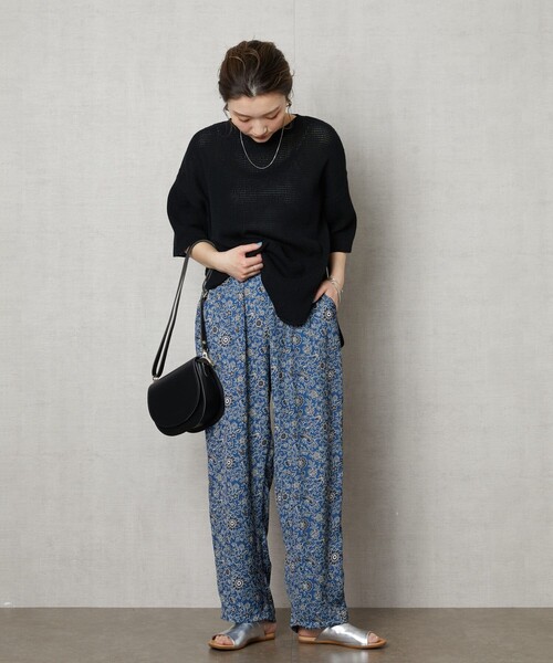 FREAK'S STORE（フリークスストア）の「▽【WEB限定】フラワープリントイージーパンツ（その他パンツ・レディース・ブラック/イエロー/ブルー・SMALL/MEDIUM）」の18枚目の写真