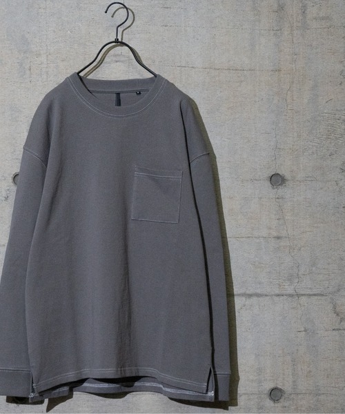 JOHN'S CLOSET(ジョンズクローゼット)の「【i】OE天竺ステッチングロングスリーブTシャツ(Tシャツ/カットソー・メンズ・サンドベージュ/ホワイト/サックスブルー/チャコールグレー/グリーン/ブラック・MEDIUM/LARGE/X-LARGE)」の1枚目の写真