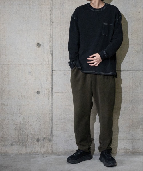JOHN'S CLOSET(ジョンズクローゼット)の「【i】OE天竺ステッチングロングスリーブTシャツ(Tシャツ/カットソー・メンズ・サンドベージュ/ホワイト/サックスブルー/チャコールグレー/グリーン/ブラック・MEDIUM/LARGE/X-LARGE)」の13枚目の写真