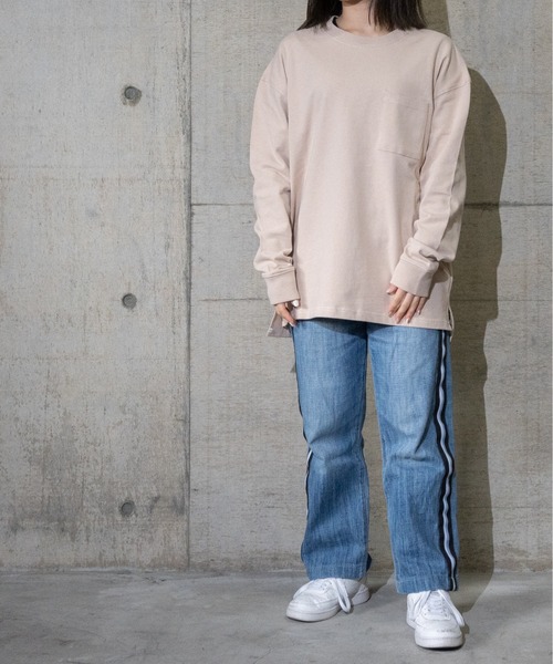 JOHN'S CLOSET(ジョンズクローゼット)の「【i】OE天竺ステッチングロングスリーブTシャツ(Tシャツ/カットソー・メンズ・サンドベージュ/ホワイト/サックスブルー/チャコールグレー/グリーン/ブラック・MEDIUM/LARGE/X-LARGE)」の16枚目の写真