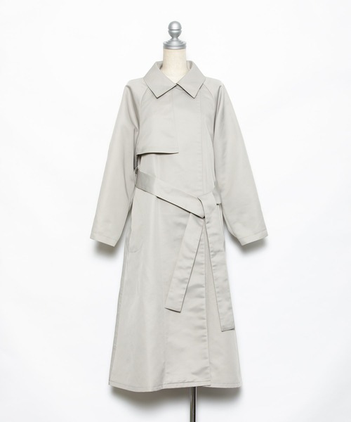 AS KNOW AS PINKY（アズノゥアズピンキー）の「ばさ重ねステンカラーコート（ステンカラーコート・レディース・ピンク/イエロー/ブルーグレー/ライトベージュ・FREE）」の5枚目の写真