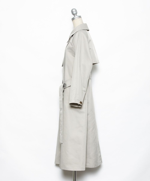 AS KNOW AS PINKY（アズノゥアズピンキー）の「ばさ重ねステンカラーコート（ステンカラーコート・レディース・ピンク/イエロー/ブルーグレー/ライトベージュ・FREE）」の6枚目の写真