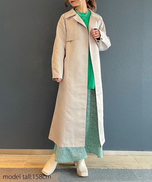 AS KNOW AS PINKY（アズノゥアズピンキー）の「ばさ重ねステンカラーコート（ステンカラーコート・レディース・ピンク/イエロー/ブルーグレー/ライトベージュ・FREE）」の22枚目の写真