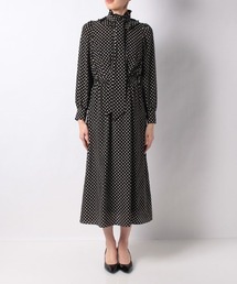 LOULOU WILLOUGHBY ジュエルプリントボウタイワンピース ブラック LOULOU WILLOUGHBY ジュエルプリントボウタイワンピース ブラック 公式