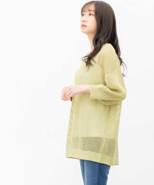 Honeys（ハニーズ）の「メッシュ編トップス（ニット/セーター・レディース・ホワイト/ベージュ/ブラック/イエロー系その他・L/M/S）」の13枚目の写真