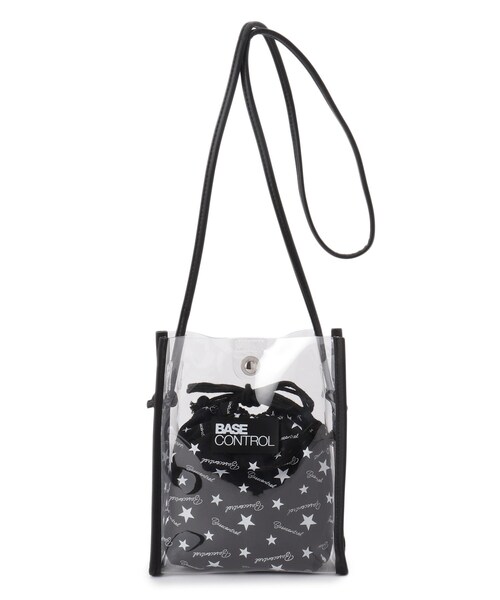 BASECONTROL（ベースコントロール）の「◆スターグラフィック巾着付き クリアショルダーバッグ（ショルダーバッグ・メンズ・サックスブルー/アイボリー/ブラック・99）」の3枚目の写真
