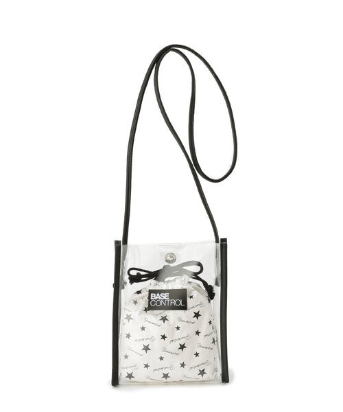 BASECONTROL（ベースコントロール）の「◆スターグラフィック巾着付き クリアショルダーバッグ（ショルダーバッグ・メンズ・サックスブルー/アイボリー/ブラック・99）」の4枚目の写真