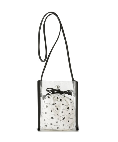 BASECONTROL（ベースコントロール）の「◆スターグラフィック巾着付き クリアショルダーバッグ（ショルダーバッグ・メンズ・サックスブルー/アイボリー/ブラック・99）」の6枚目の写真