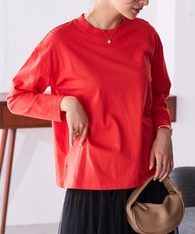 〈Beautiful Cotton 綿100%〉UVカット/接触冷感 モックネックTシャツ 長袖