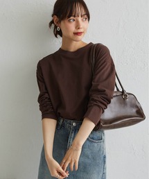 〈Beautiful Cotton 綿100%〉UVカット/接触冷感 モックネックTシャツ 長袖
