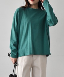 〈Beautiful Cotton　綿100％〉UVカット/接触冷感　モックネックTシャツ　長袖