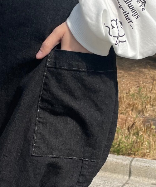 PairPair(ペアペア)の「デニムパンプキンスカート(デニムスカート・レディース・ブラック/インディゴブルー・フリー)」の5枚目の写真