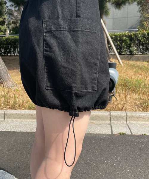 PairPair(ペアペア)の「デニムパンプキンスカート(デニムスカート・レディース・ブラック/インディゴブルー・フリー)」の6枚目の写真