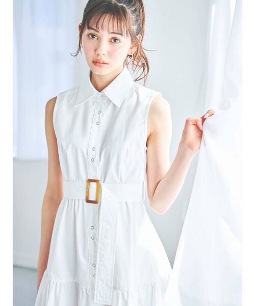 dazzlin（ダズリン）の「メタルボタンティアードワンピース（ワンピース・レディース・ベージュ/オフホワイト/インディゴブルー・FREE）」の7枚目の写真